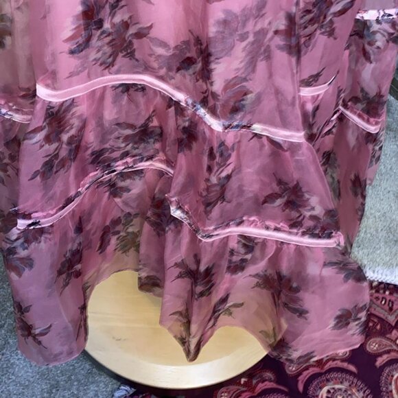 Cinq a Sept Alanna Floral Print Silk Halter Neck Dress - Picture 4 of 11